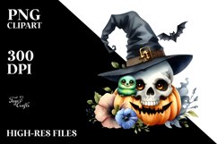 Funny Halloween Skull Sublimation Clipart Product Image 3
