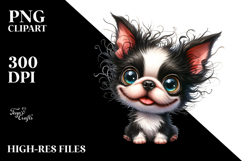 Watercolor Baby Boston Terrier PNG Product Image 2