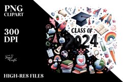 Class of 2024 Watercolor Clipart Product Image 1