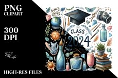 Class of 2024 Watercolor Clipart Product Image 1