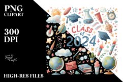 Class of 2024 Watercolor Clipart Product Image 3