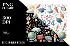 Class of 2024 Watercolor Clipart Product Image 3