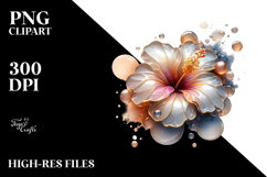 Abstract Hibiscus with Material, Watercolor Splash, PNG Product Image 2