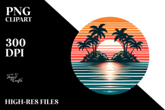 Island Sunset Clipart Product Image 2