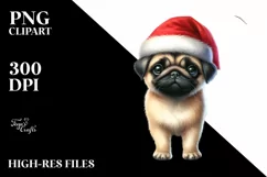 Watercolor Vibrant Pug PNG Product Image 1