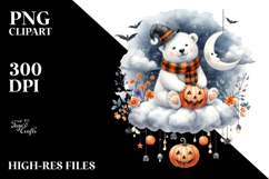 Polar Bear Dressed for Halloween, PNG Product Image 2