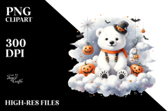 Polar Bear Dressed for Halloween, PNG Product Image 2