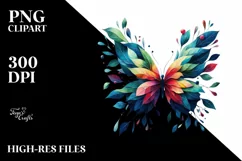 Vibrant Watercolor Butterfly PNG Product Image 3