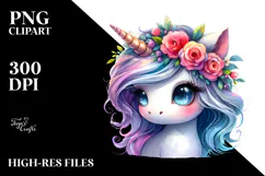 Cute Unicorn with Floral Wreath Product Image 2