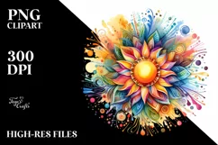 Colorful Watercolor Sun | Sublimation | Clipart Product Image 3