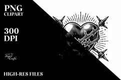 Simple Heart of Tattoo, Transparent PNG Product Image 2