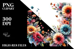 Watercolor Abstract with Colorful Gerbera Product Image 2