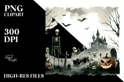 Vintage Haloween Undead PNG Product Image 1