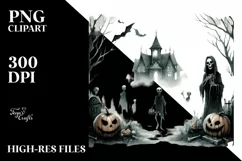 Vintage Haloween Undead PNG Product Image 1