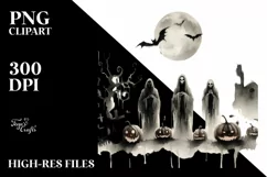 Vintage Haloween Undead PNG Product Image 1