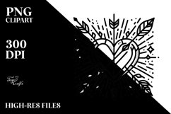 Simple Lineart Stained Heart with Arrow Product Image 2