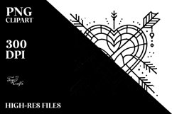 Simple Lineart Stained Heart with Arrow Product Image 2