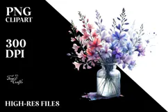Watercolor Bottle Lobelia | Sublimation | Clipart Product Image 2