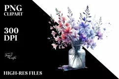 Watercolor Bottle Lobelia | Sublimation | Clipart Product Image 3