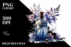 Watercolor Bottle Lobelia | Sublimation | Clipart Product Image 3