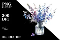 Watercolor Bottle Lobelia | Sublimation | Clipart Product Image 2