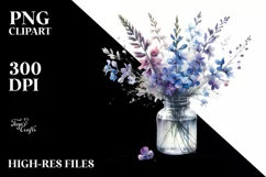Watercolor Bottle Lobelia | Sublimation | Clipart Product Image 3