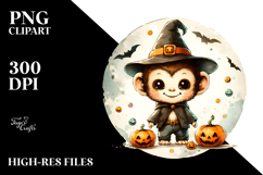Retro Monkey for Halloween, High-Quality PNG Product Image 2