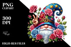 Valentines Gnome with Victory Sign PNG Product Image 2
