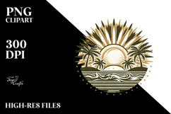 Vintage Island Sun Clipart Product Image 2