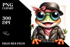 Energetic Baby Frog PNG Product Image 2
