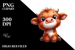 Highland Cow Baby Face PNG Product Image 1