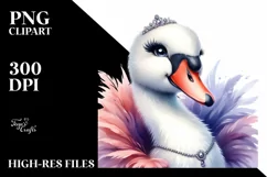 Vintage Diva Swan Portrait Clipart Product Image 3