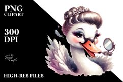 Vibrant Swan Portrait Watercolor Clipart Product Image 3