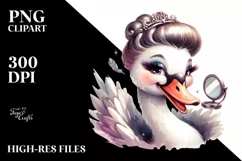 Vibrant Swan Portrait Watercolor Clipart Product Image 3
