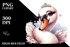 Vintage Diva Swan Portrait Clipart Product Image 1