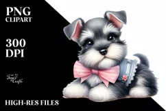 Sublimation Sticker Clipart: Cute Baby Miniature Schnauzer Product Image 1