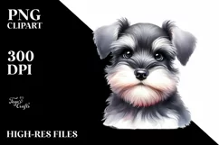 Sublimation Sticker Clipart: Cute Baby Miniature Schnauzer Product Image 1