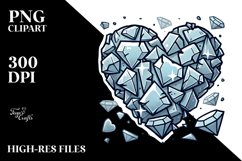 Cartoon Heart made of Broken Diamond Material Product Image 2