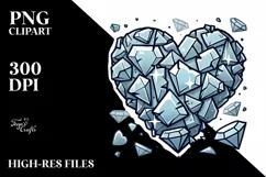 Cartoon Heart made of Broken Diamond Material Product Image 2