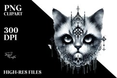 Washed Gothic.Cat | Sublimation Clipart Product Image 1