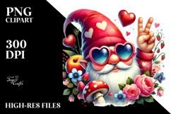 Colorful Valentine Gnome PNG Product Image 2