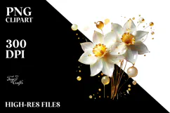 Abstract Narcissus, Watercolor PNG Product Image 2