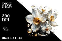 Abstract Narcissus, Watercolor PNG Product Image 2