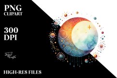 Very Simple Colorful Moon PNG Product Image 2