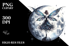 Gothic Fairy on the Moon PNG Product Image 2