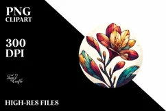 Abstract Wooden Stained Freesia Sticker | Clipart Product Image 3