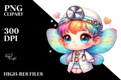 Colorful Fairy in Lab Coat PNG Product Image 3