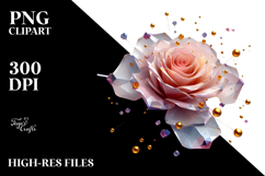 Rose with Golden Insertions PNG Product Image 2