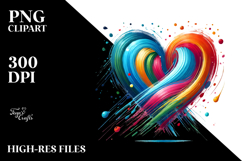 Colorful Simple Heart, Glossy PNG Product Image 2