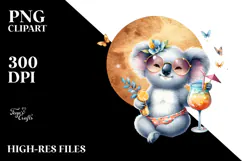 Cute Koala in Beachwear PNG Product Image 2